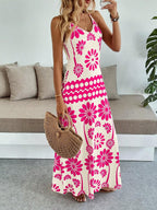 Vestido Longo Boho de Alças Finas com Bainha Assimétrica - La Lecce