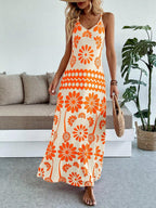 Vestido Longo Boho de Alças Finas com Bainha Assimétrica - La Lecce