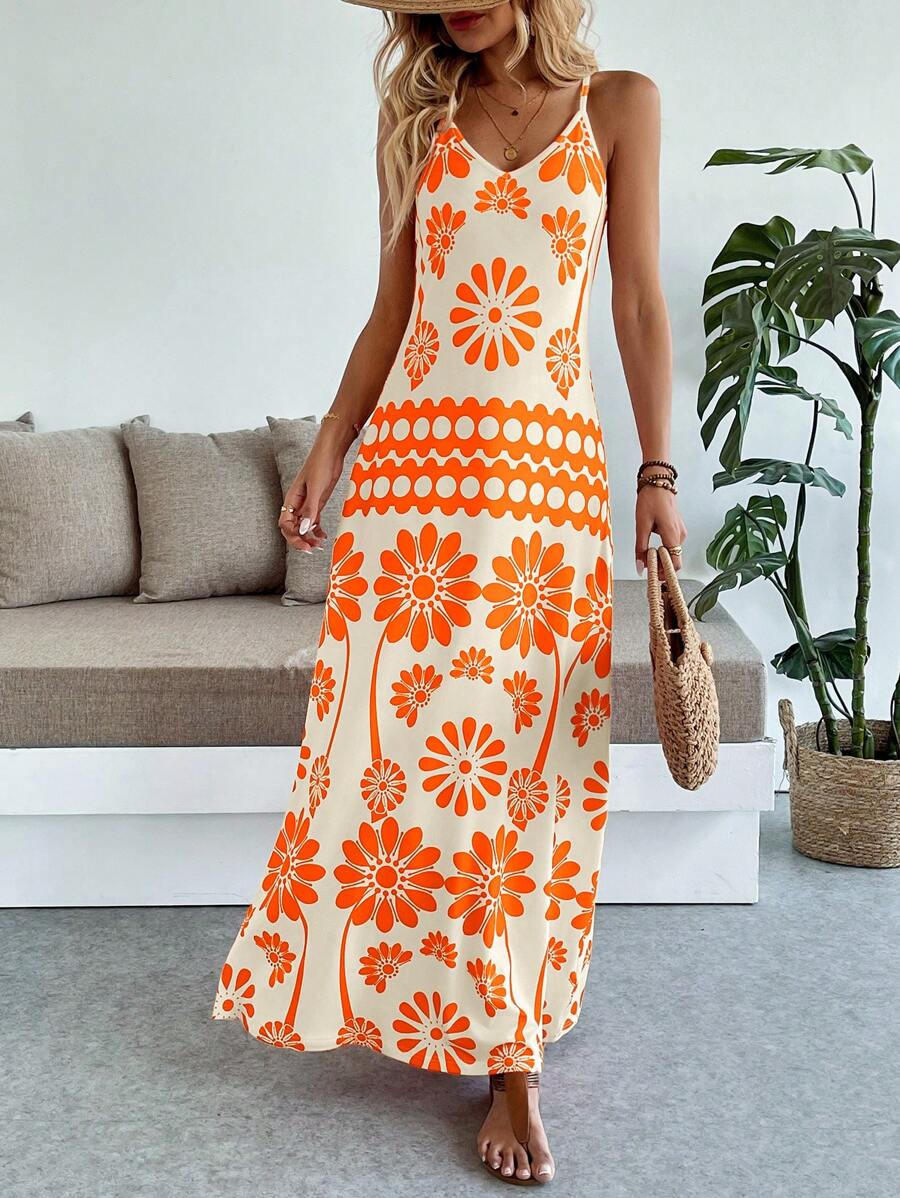Vestido Longo Boho de Alças Finas com Bainha Assimétrica - La Lecce
