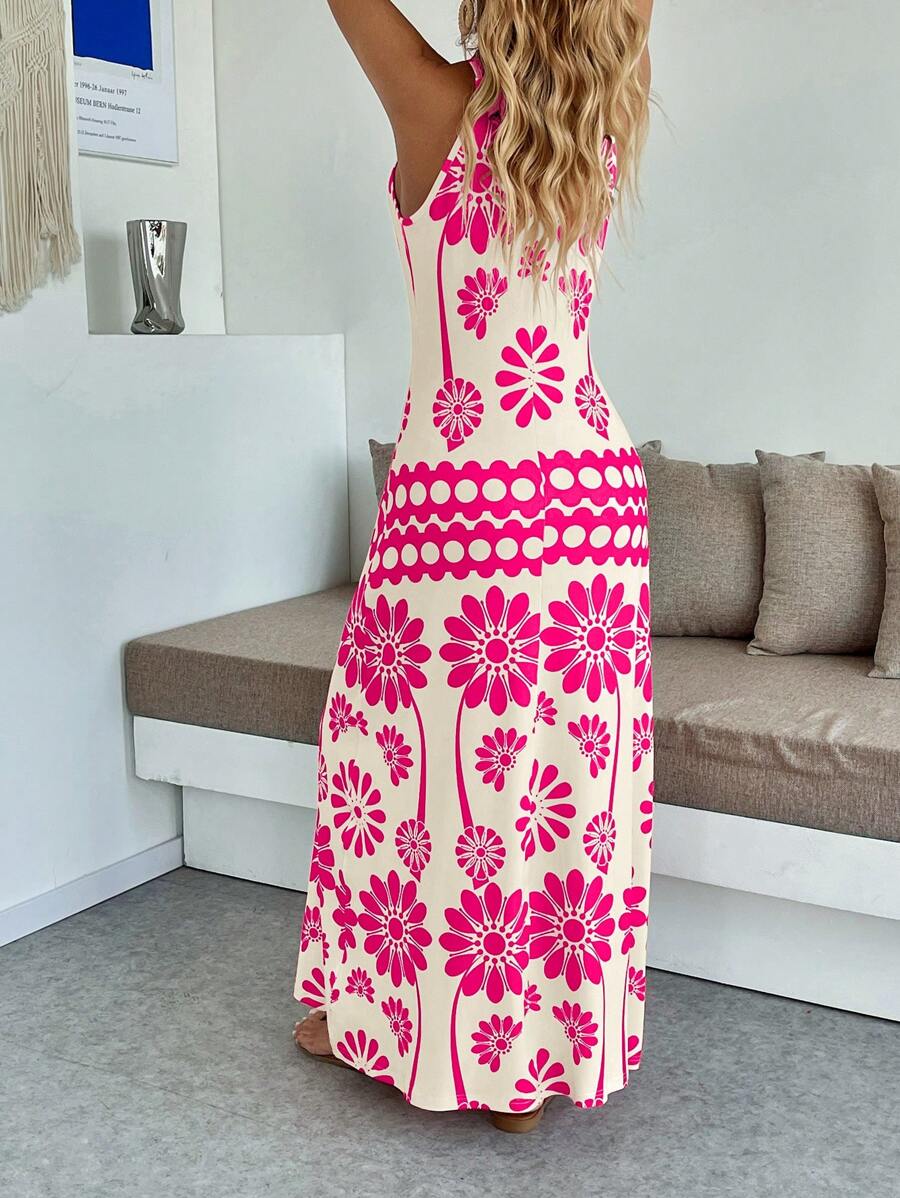 Vestido Longo Boho de Alças Finas com Bainha Assimétrica - La Lecce
