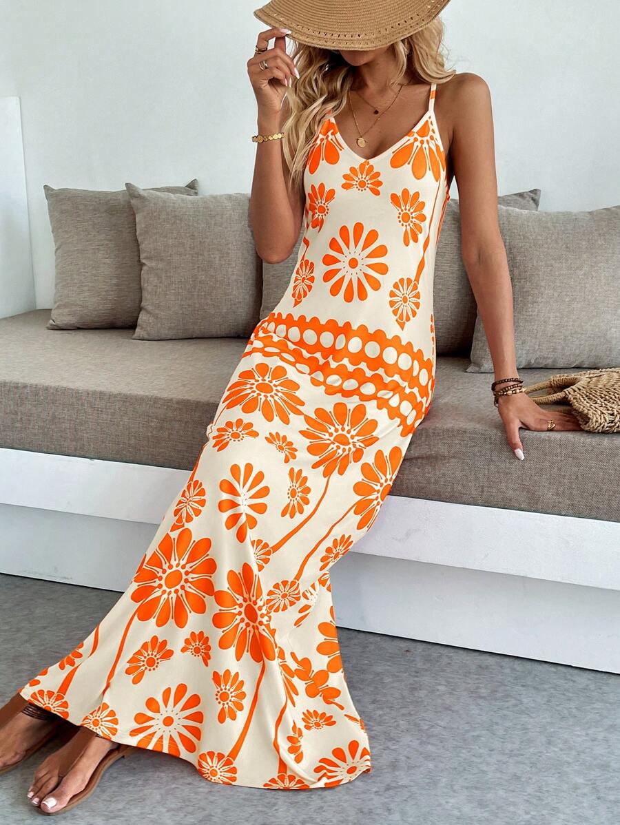 Vestido Longo Boho de Alças Finas com Bainha Assimétrica - La Lecce