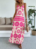 Vestido Longo Boho de Alças Finas com Bainha Assimétrica - La Lecce