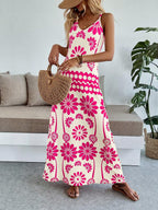 Vestido Longo Boho de Alças Finas com Bainha Assimétrica - La Lecce