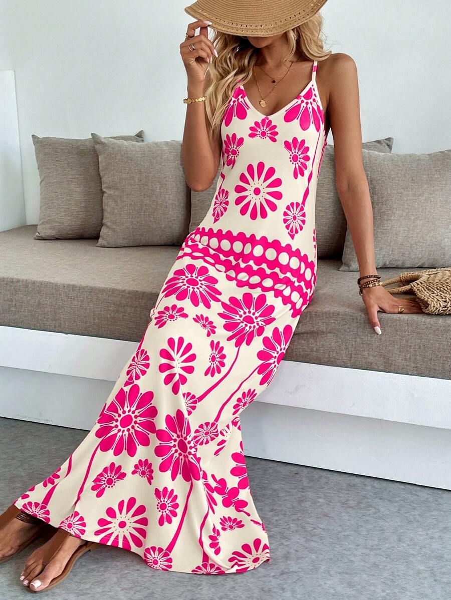 Vestido Longo Boho de Alças Finas com Bainha Assimétrica - La Lecce