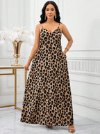 Vestido Longo Floral Decote V com Aplicação de Rosa 3D - La Lecce