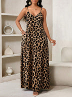 Vestido Longo Floral Decote V com Aplicação de Rosa 3D - La Lecce