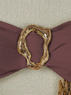 Biquíni Bandeau com Anel e Corte Alto