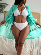 Saída de Praia Plus Size Manga Longa