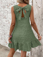 Vestido Midi Evasê com Babado na Barra e Costas Abertas - La Lecce