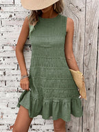 Vestido Midi Evasê com Babado na Barra e Costas Abertas - La Lecce