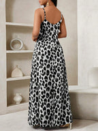 Vestido Longo Floral Decote V com Aplicação de Rosa 3D - La Lecce