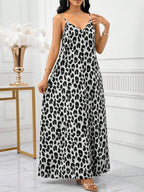 Vestido Longo Floral Decote V com Aplicação de Rosa 3D - La Lecce
