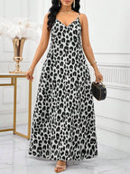 Vestido Longo Floral Decote V com Aplicação de Rosa 3D - La Lecce
