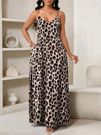 Vestido Longo Floral Decote V com Aplicação de Rosa 3D - La Lecce