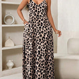Vestido Longo Floral Decote V com Aplicação de Rosa 3D