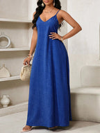 Vestido Maxi Boho de Alças com Costas Abertas e Bolsos - La Lecce