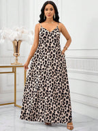 Vestido Longo Floral Decote V com Aplicação de Rosa 3D - La Lecce