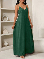 Vestido Maxi Boho de Alças com Costas Abertas e Bolsos - La Lecce