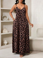 Vestido Longo Floral Decote V com Aplicação de Rosa 3D - La Lecce