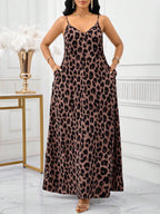 Vestido Longo Floral Decote V com Aplicação de Rosa 3D - La Lecce