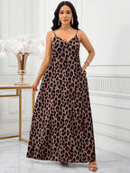 Vestido Longo Floral Decote V com Aplicação de Rosa 3D - La Lecce