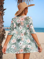 Conjunto de Biquíni 3 Peças Estampa Tropical