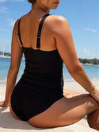 Maiô Plus Size Bandeau Plissado