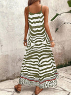 Vestido Longo Estampa de Onça com Alças Finas - La Lecce