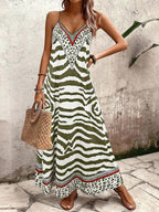Vestido Longo Estampa de Onça com Alças Finas - La Lecce
