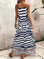 Vestido Longo Estampa de Onça com Alças Finas - La Lecce