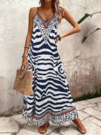 Vestido Longo Estampa de Onça com Alças Finas - La Lecce