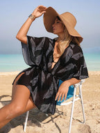 Saída de Praia Vestido Slim Fit com Nó