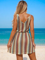 Saída de Praia Vestido Longo com Cinto Bordado