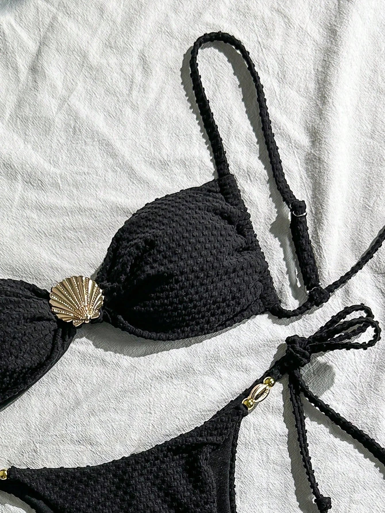 Biquíni Alças Finas com Tie Back e Nó Lateral