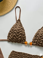 Conjunto de Biquíni 3 Peças Texturizado com Saia