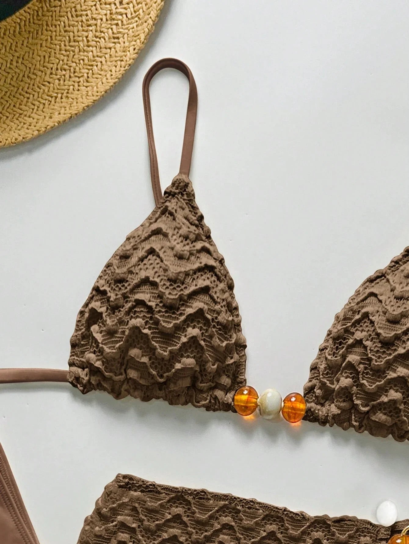 Conjunto de Biquíni 3 Peças Texturizado com Saia