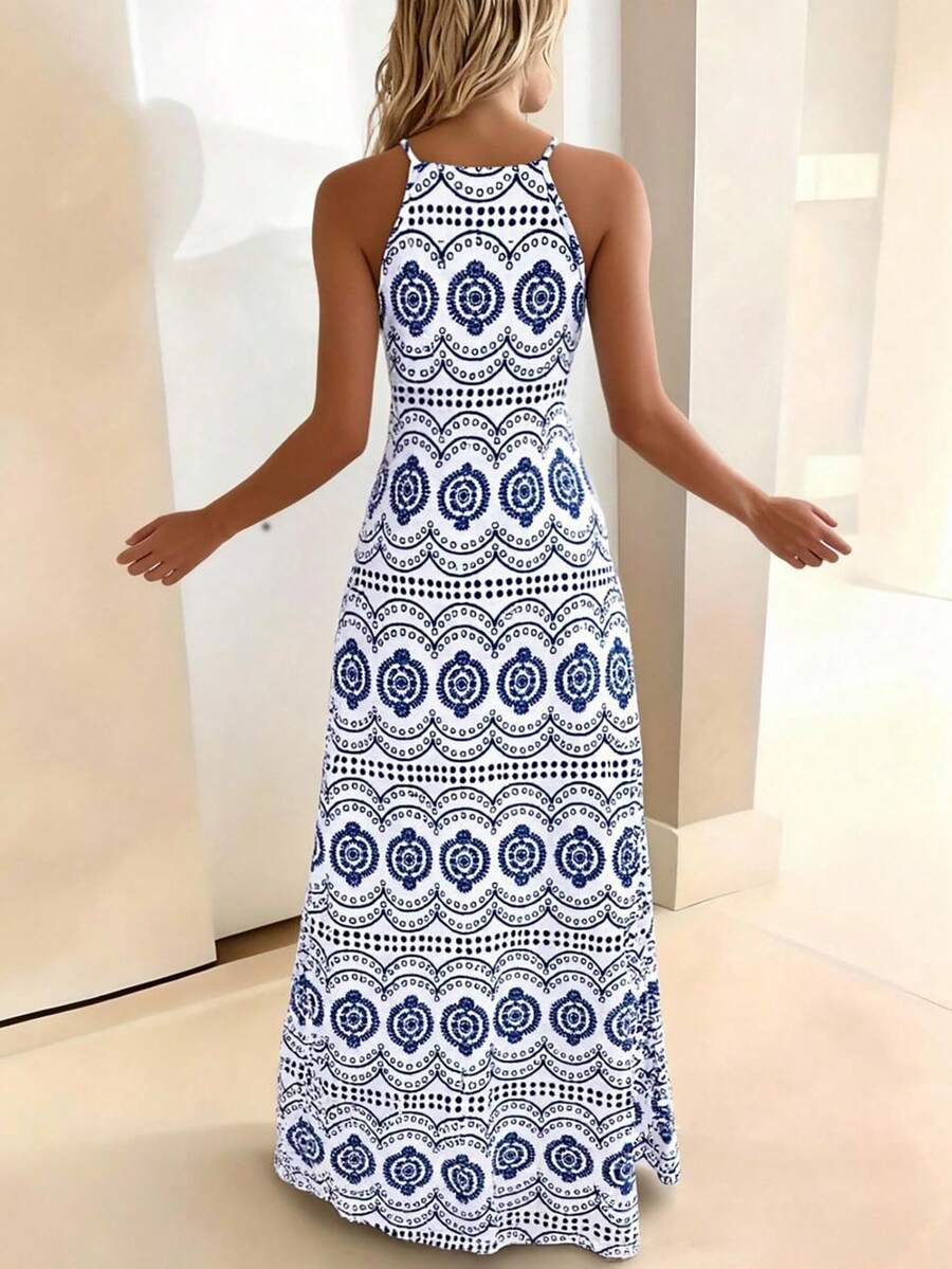 Vestido Longo Boho de Alças Finas com Bainha Assimétrica - La Lecce