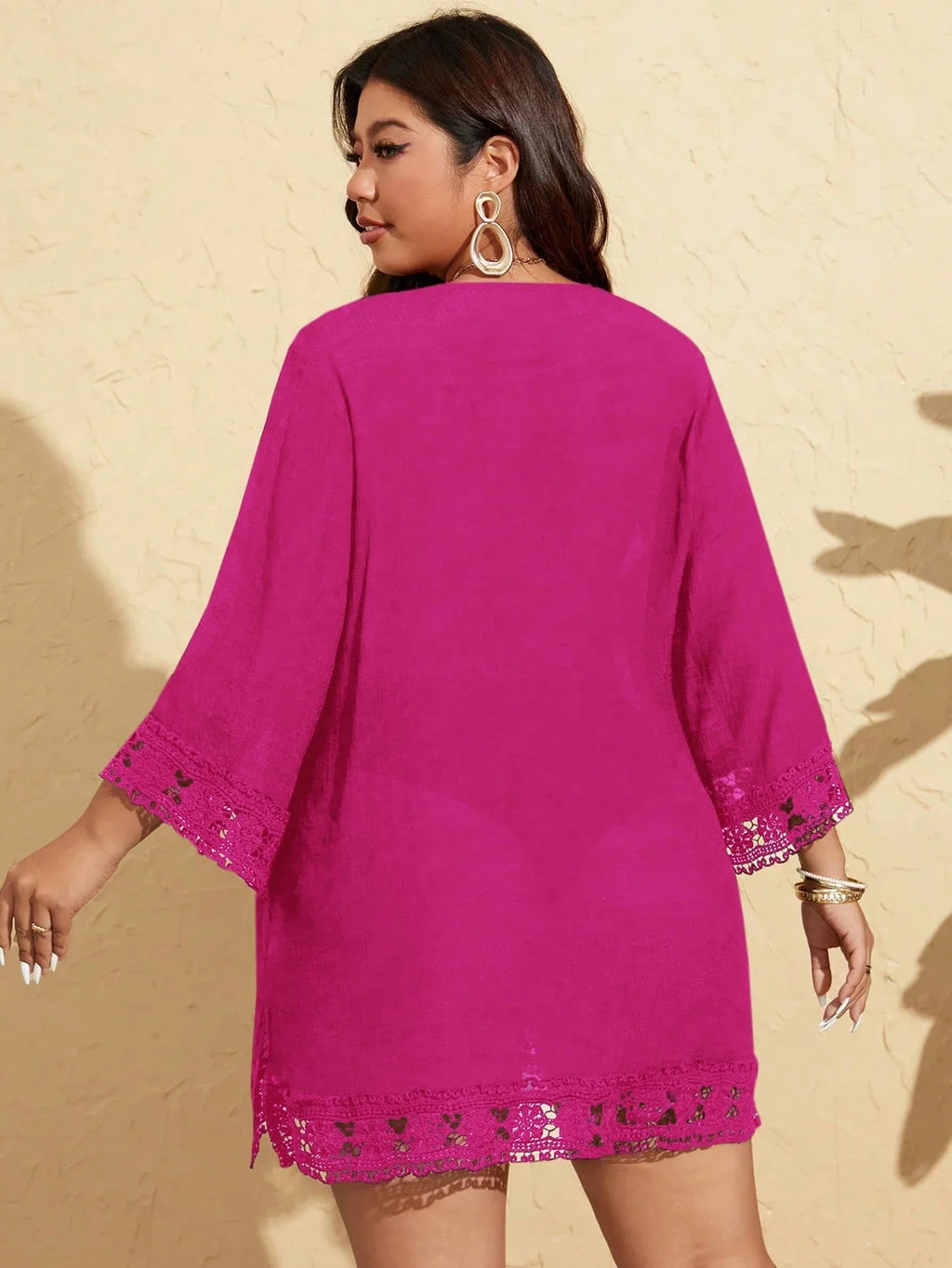 Saída de Praia Plus Size com Laço