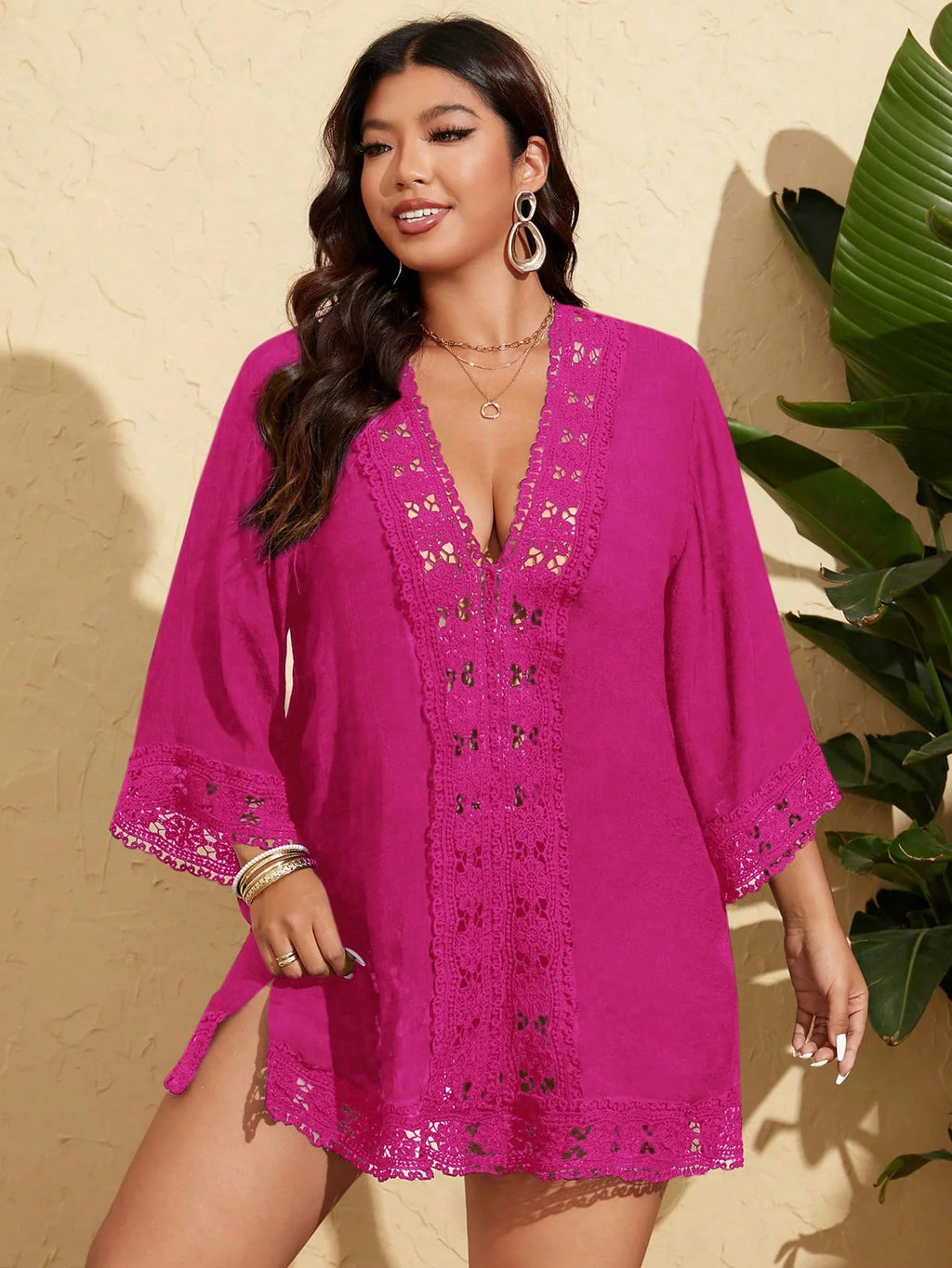 Saída de Praia Plus Size com Laço