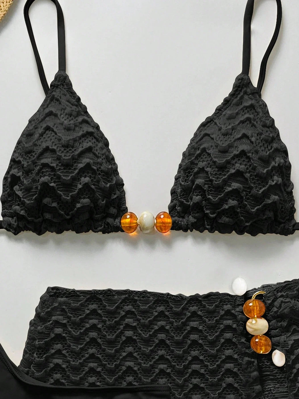 Conjunto de Biquíni 3 Peças Texturizado com Saia