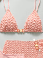 Conjunto de Biquíni 3 Peças Texturizado com Saia