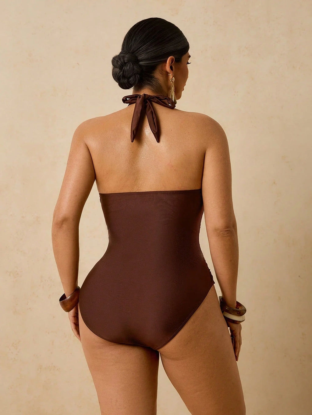 Maiô Plus Size Tropical Tie Back