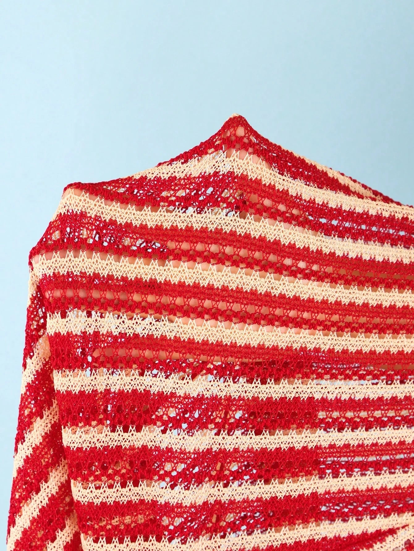 Conjunto de Biquíni Triangular com Top Longo 3 Peças