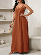 Vestido Maxi de Alças com Estampa Geométrica e Bolsos - La Lecce
