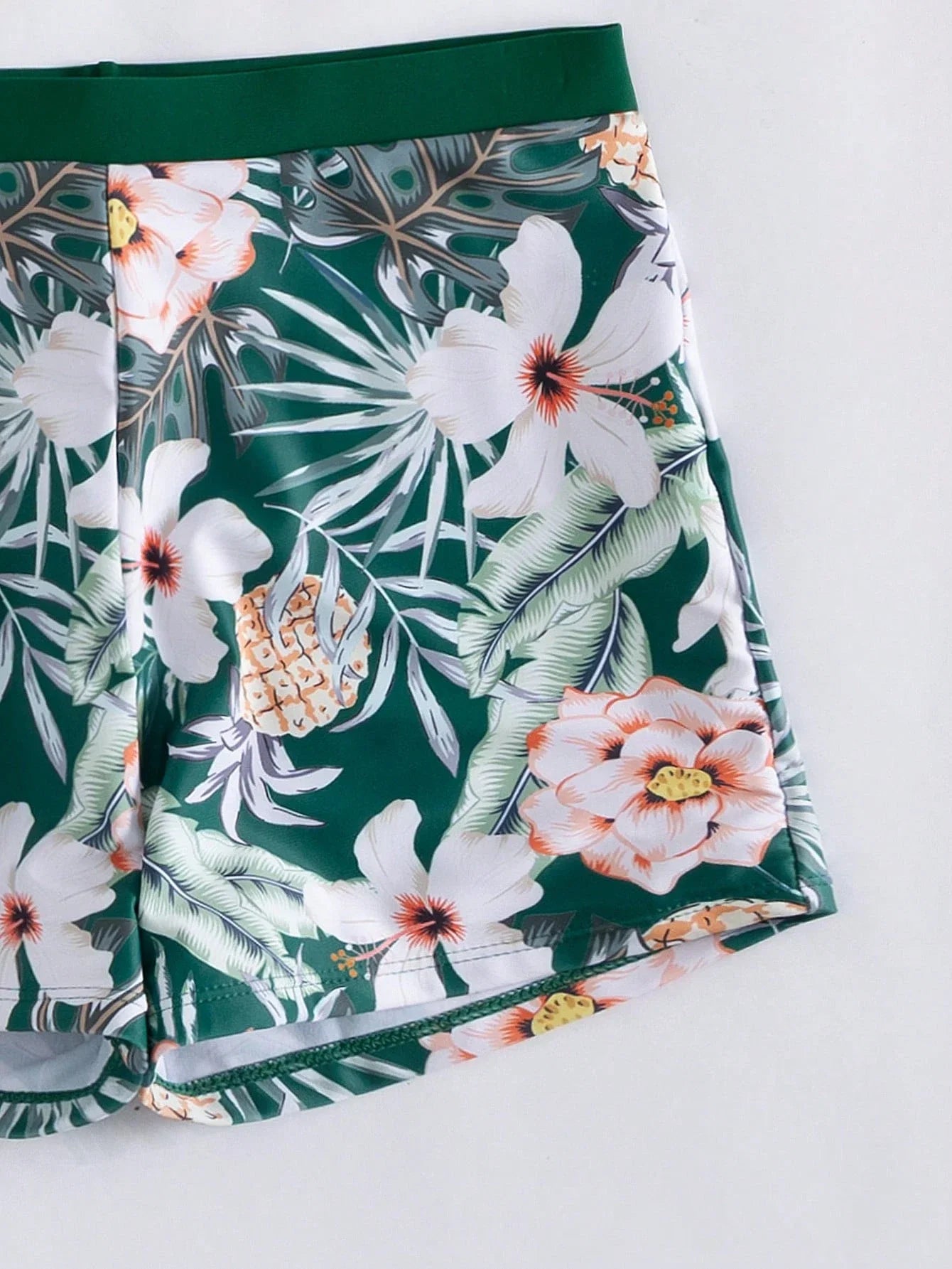 Conjunto de Biquíni 3 Peças Estampa Tropical