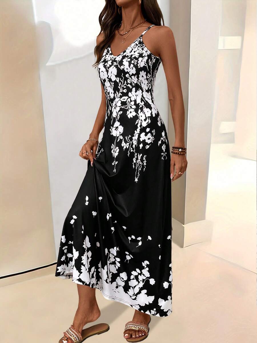 Vestido Longo Boho de Alças Finas com Bainha Assimétrica - La Lecce
