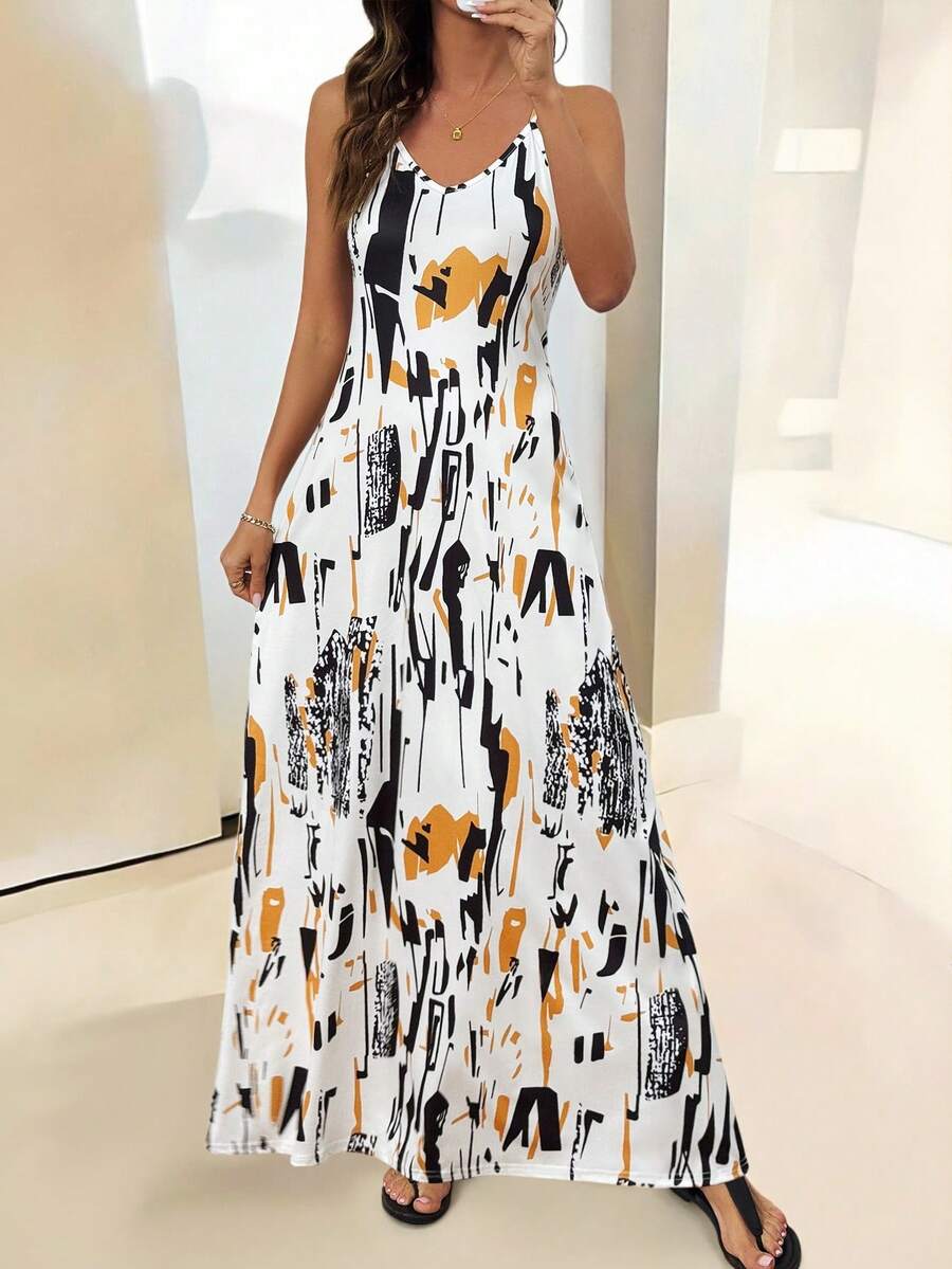 Vestido Longo Boho de Alças Finas com Bainha Assimétrica - La Lecce