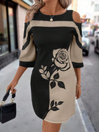 Vestido Curto Decote Canoa com Estampa Floral - La Lecce