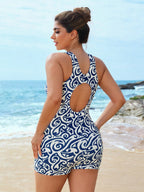 Maiô Plus Size de Natação com Recorte Vazado