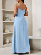 Vestido Maxi de Alças com Estampa Geométrica e Bolsos